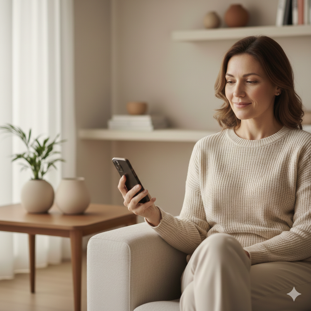 Patient at home on a follow-up call